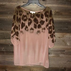 Leopard/blush top